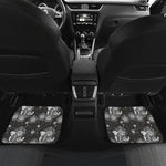 Koi Carp And Chrysanthemum Pattern Print Front and Back Car Floor Mats