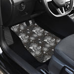 Koi Carp And Chrysanthemum Pattern Print Front and Back Car Floor Mats