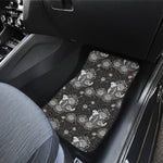 Koi Carp And Chrysanthemum Pattern Print Front and Back Car Floor Mats