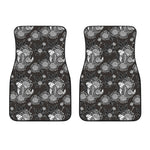 Koi Carp And Chrysanthemum Pattern Print Front Car Floor Mats