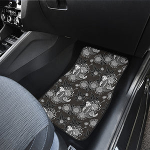 Koi Carp And Chrysanthemum Pattern Print Front Car Floor Mats