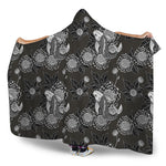 Koi Carp And Chrysanthemum Pattern Print Hooded Blanket