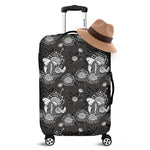 Koi Carp And Chrysanthemum Pattern Print Luggage Cover