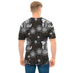 Koi Carp And Chrysanthemum Pattern Print Men's T-Shirt