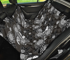 Koi Carp And Chrysanthemum Pattern Print Pet Car Back Seat Cover