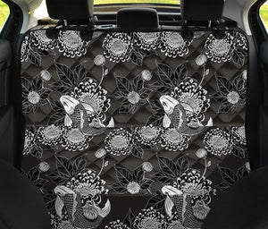 Koi Carp And Chrysanthemum Pattern Print Pet Car Back Seat Cover