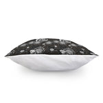 Koi Carp And Chrysanthemum Pattern Print Pillow Cover