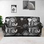 Koi Carp And Chrysanthemum Pattern Print Sofa Cover