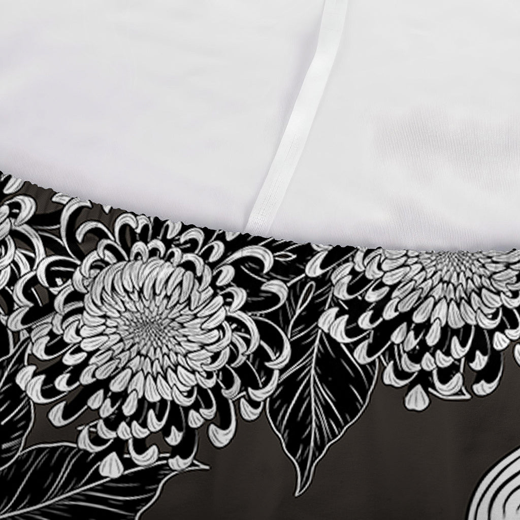 Koi Carp And Chrysanthemum Pattern Print Sofa Cover