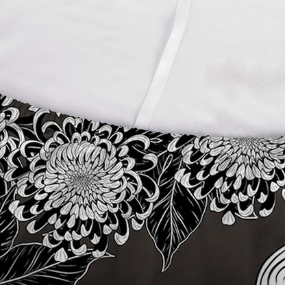 Koi Carp And Chrysanthemum Pattern Print Sofa Cover