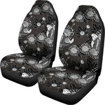 Koi Carp And Chrysanthemum Pattern Print Universal Fit Car Seat Covers