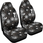 Koi Carp And Chrysanthemum Pattern Print Universal Fit Car Seat Covers