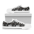 Koi Carp And Chrysanthemum Pattern Print White Low Top Sneakers