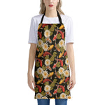 Koi Carp And Lotus Pattern Print Apron
