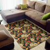 Koi Carp And Lotus Pattern Print Area Rug