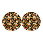 Koi Carp And Lotus Pattern Print Car Coasters