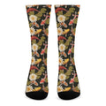 Koi Carp And Lotus Pattern Print Crew Socks