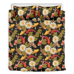Koi Carp And Lotus Pattern Print Duvet Cover Bedding Set