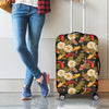 Koi Carp And Lotus Pattern Print Luggage Cover