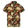 Koi Carp And Lotus Pattern Print Men's Short Sleeve Shirt