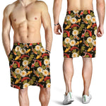 Koi Carp And Lotus Pattern Print Men's Shorts