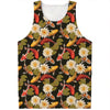 Koi Carp And Lotus Pattern Print Men's Tank Top