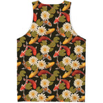 Koi Carp And Lotus Pattern Print Men's Tank Top