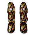 Koi Carp And Lotus Pattern Print Muay Thai Shin Guards