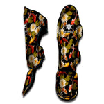 Koi Carp And Lotus Pattern Print Muay Thai Shin Guard