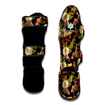 Koi Carp And Lotus Pattern Print Muay Thai Shin Guard