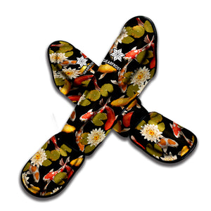 Koi Carp And Lotus Pattern Print Muay Thai Shin Guard