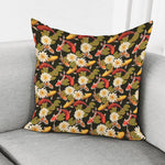 Koi Carp And Lotus Pattern Print Pillow Cover