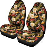 Koi Carp And Lotus Pattern Print Universal Fit Car Seat Covers