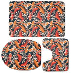Koi Carp Pattern Print 3 Piece Bath Mat Set