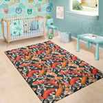 Koi Carp Pattern Print Area Rug