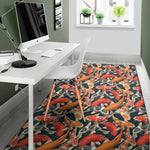 Koi Carp Pattern Print Area Rug