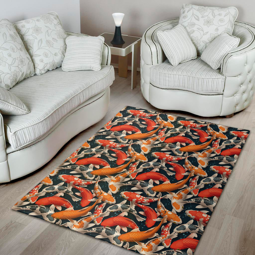 Koi Carp Pattern Print Area Rug