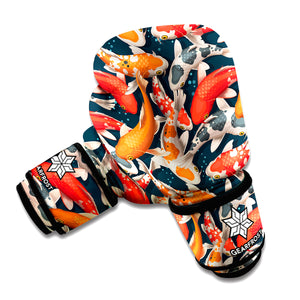 Koi Carp Pattern Print Boxing Gloves