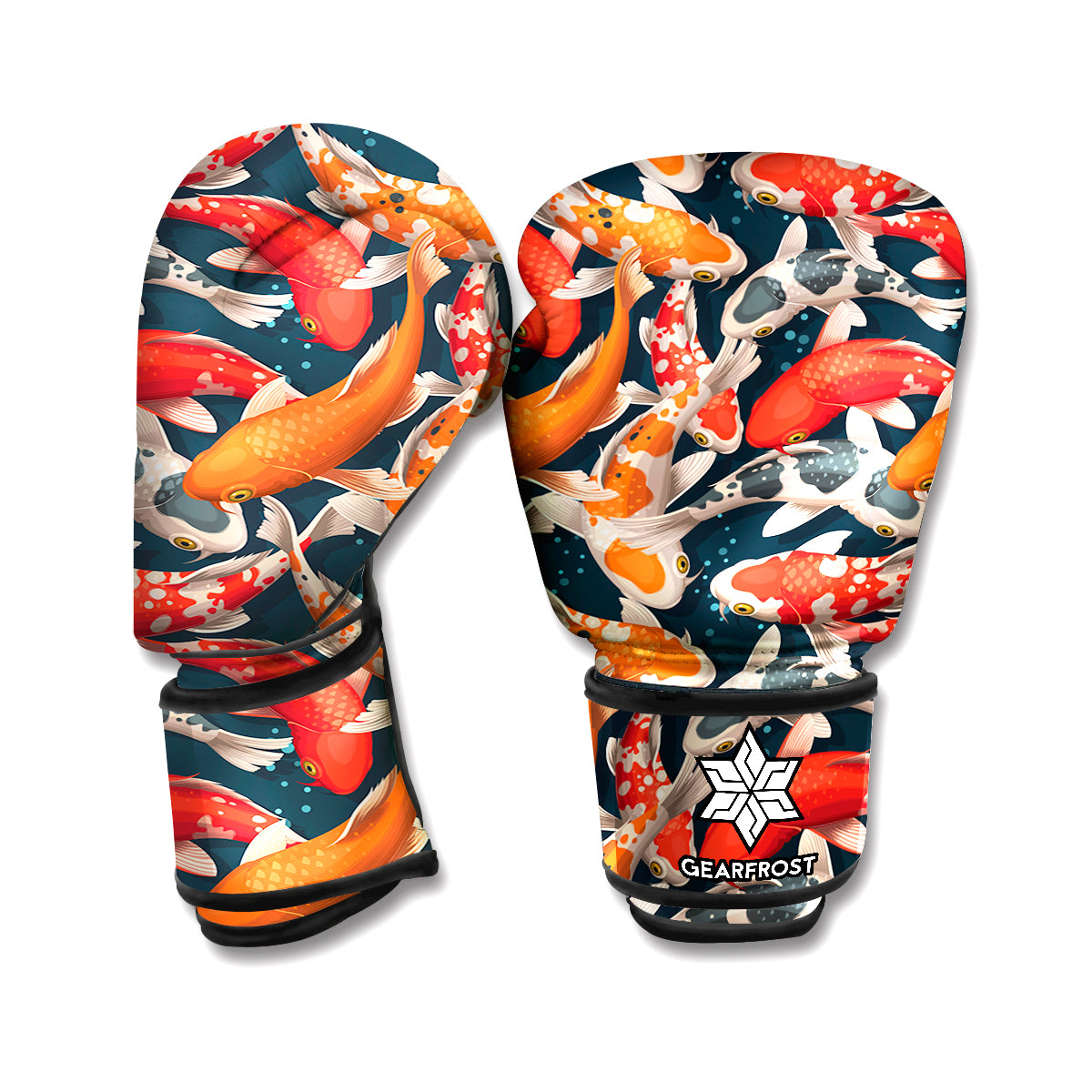 Koi Carp Pattern Print Boxing Gloves