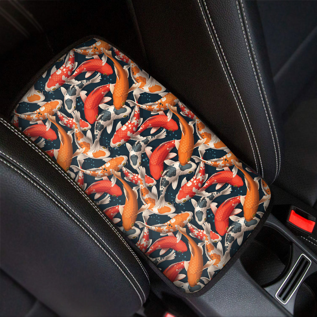 Koi Carp Pattern Print Car Center Console Cover