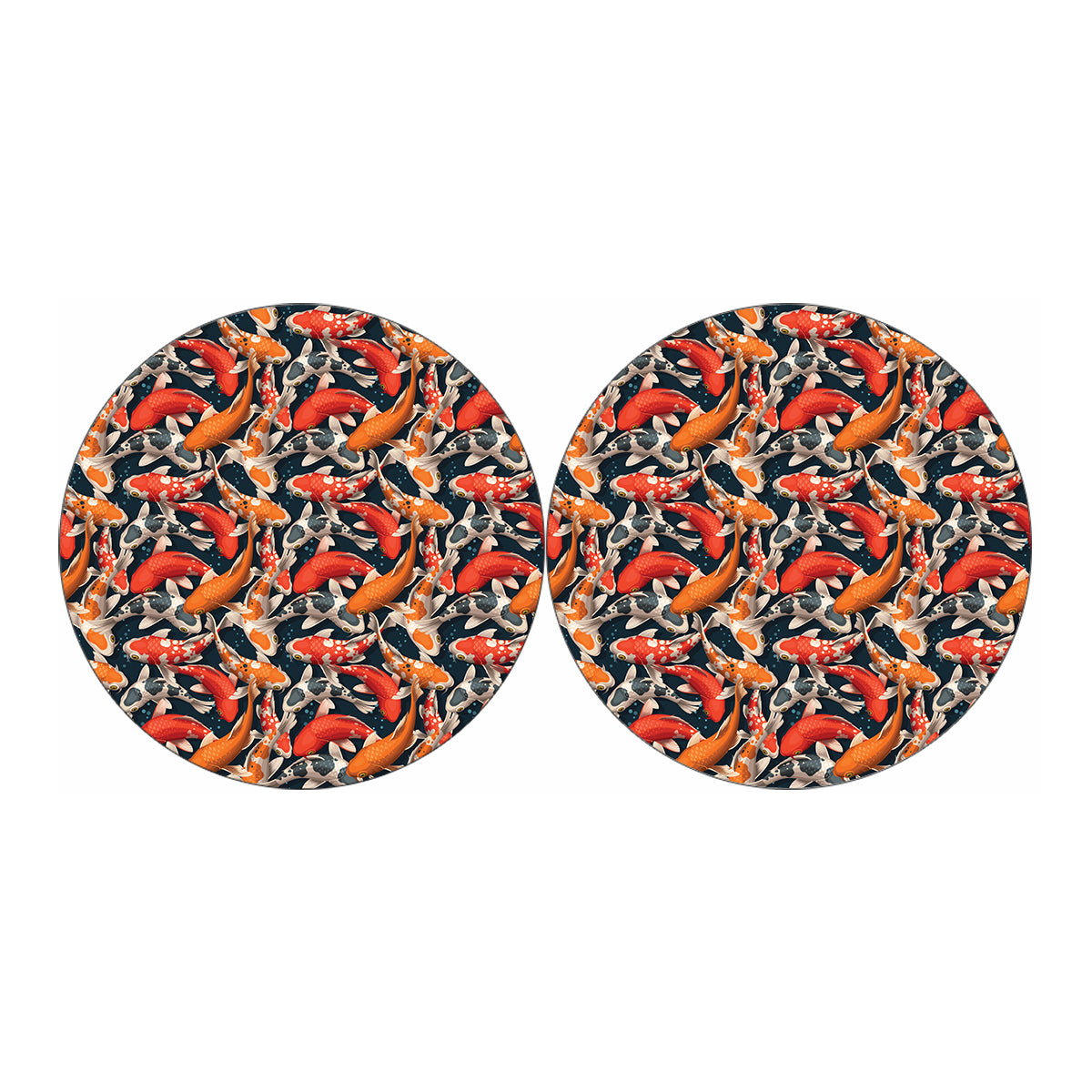 Koi Carp Pattern Print Car Coasters