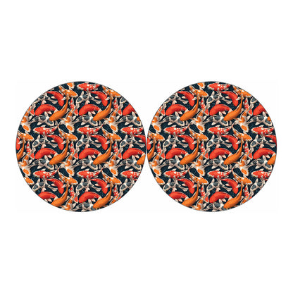 Koi Carp Pattern Print Car Coasters
