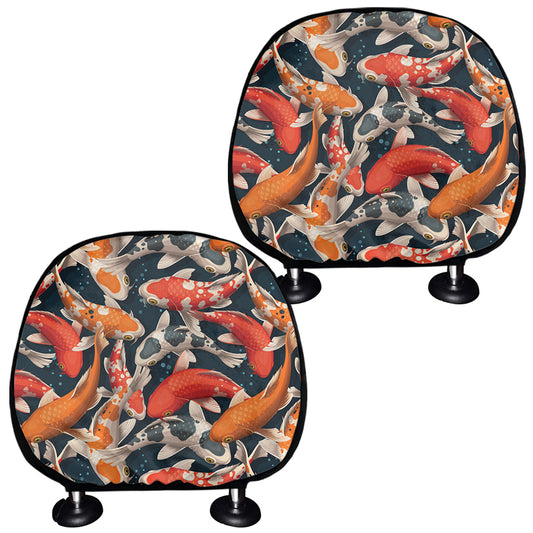 Koi Carp Pattern Print Car Headrest Covers