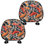 Koi Carp Pattern Print Car Headrest Covers