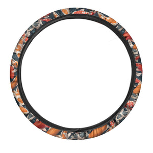 Koi Carp Pattern Print Car Steering Wheel Cover