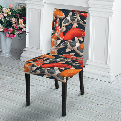 Koi Carp Pattern Print Dining Chair Slipcover