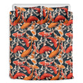Koi Carp Pattern Print Duvet Cover Bedding Set