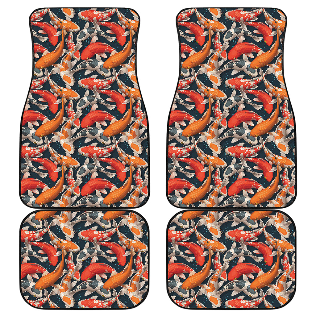 Koi Carp Pattern Print Front and Back Car Floor Mats