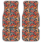 Koi Carp Pattern Print Front and Back Car Floor Mats