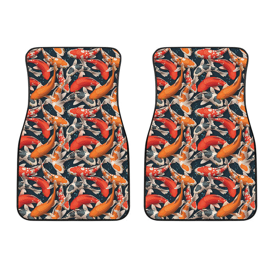 Koi Carp Pattern Print Front Car Floor Mats